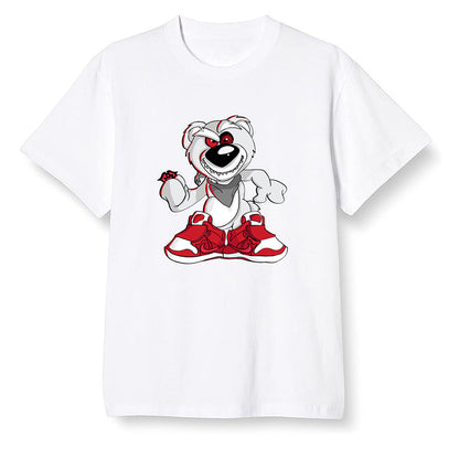 Pop Colour AJ1 Retro High OG Light Smoke Grey - Crazy bear - White Men T-shirt