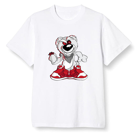 Pop Colour AJ1 Retro High OG Light Smoke Grey - Crazy bear - White Men T-shirt