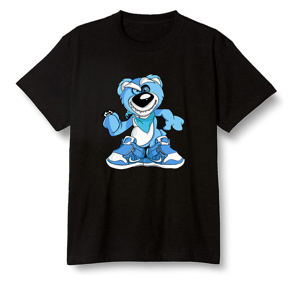 Pop Colour AJ1 Retro High OG University Blue - Crazy bear - Black Men T-shirt
