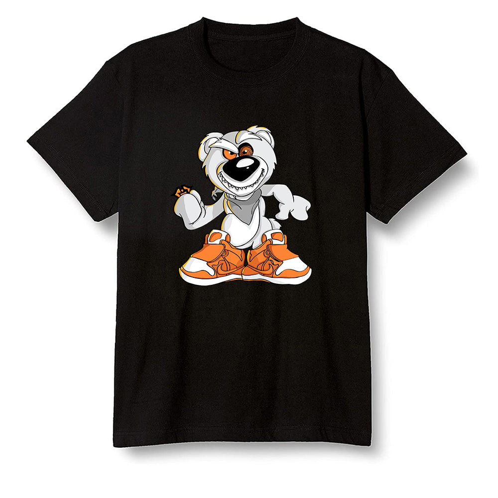 Pop Colour AJ1 Retro High OG Electro Orange - Crazy bear - Black Men T-shirt
