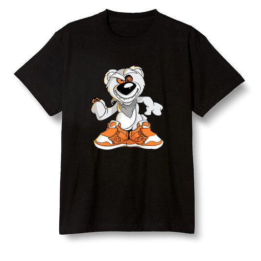 Pop Colour AJ1 Retro High OG Electro Orange - Crazy bear - Black Men T-shirt