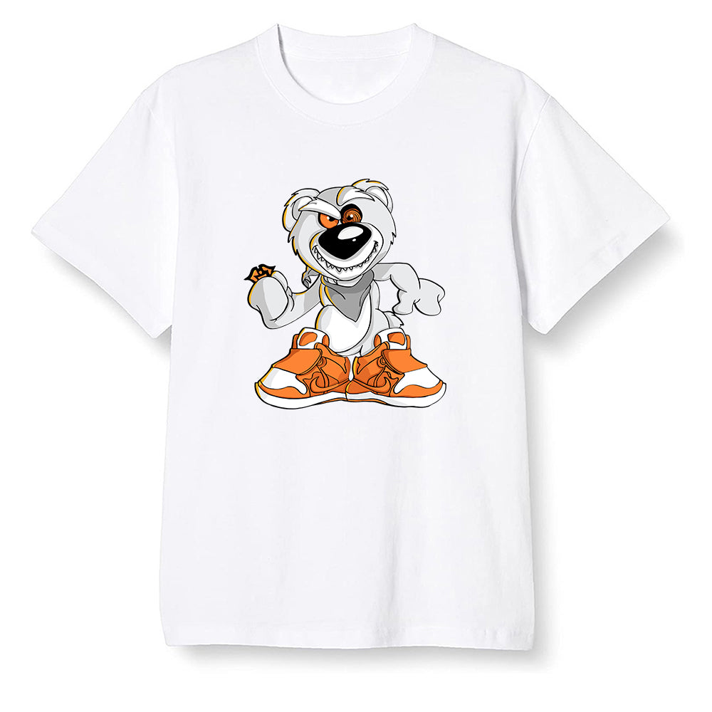 Pop Colour AJ1 Retro High OG Electro Orange - Crazy bear - White Men T-shirt