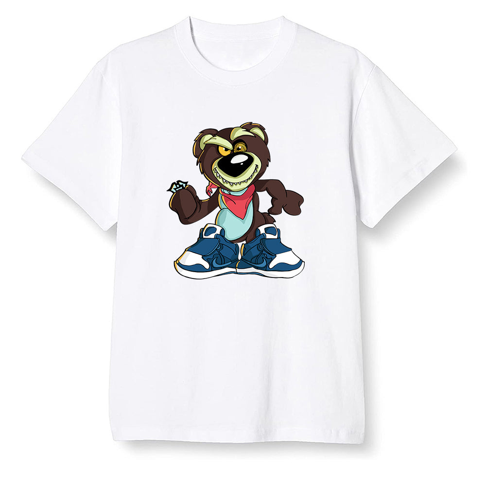 Pop Colour AJ1 Retro High OG Tokyo Bio Hack - Crazy bear - White Men T-shirt