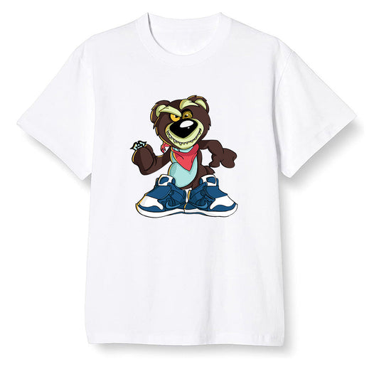 Pop Colour AJ1 Retro High OG Tokyo Bio Hack - Crazy bear - White Men T-shirt
