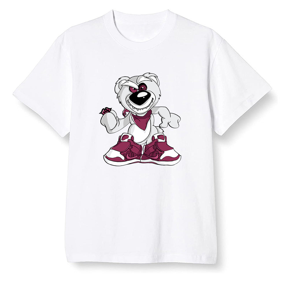 Pop Colour AJ1 Retro High OG Bordeaux - Crazy bear - White Men T-shirt