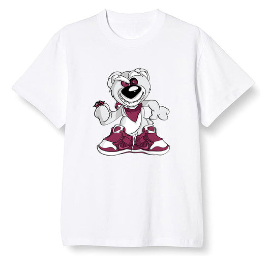 Pop Colour AJ1 Retro High OG Bordeaux - Crazy bear - White Men T-shirt