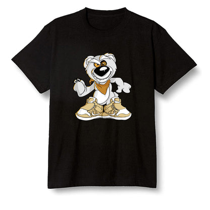 Pop Colour AJ1 Retro High OG NRG Gold TOE - Crazy bear - Black Men T-shirt