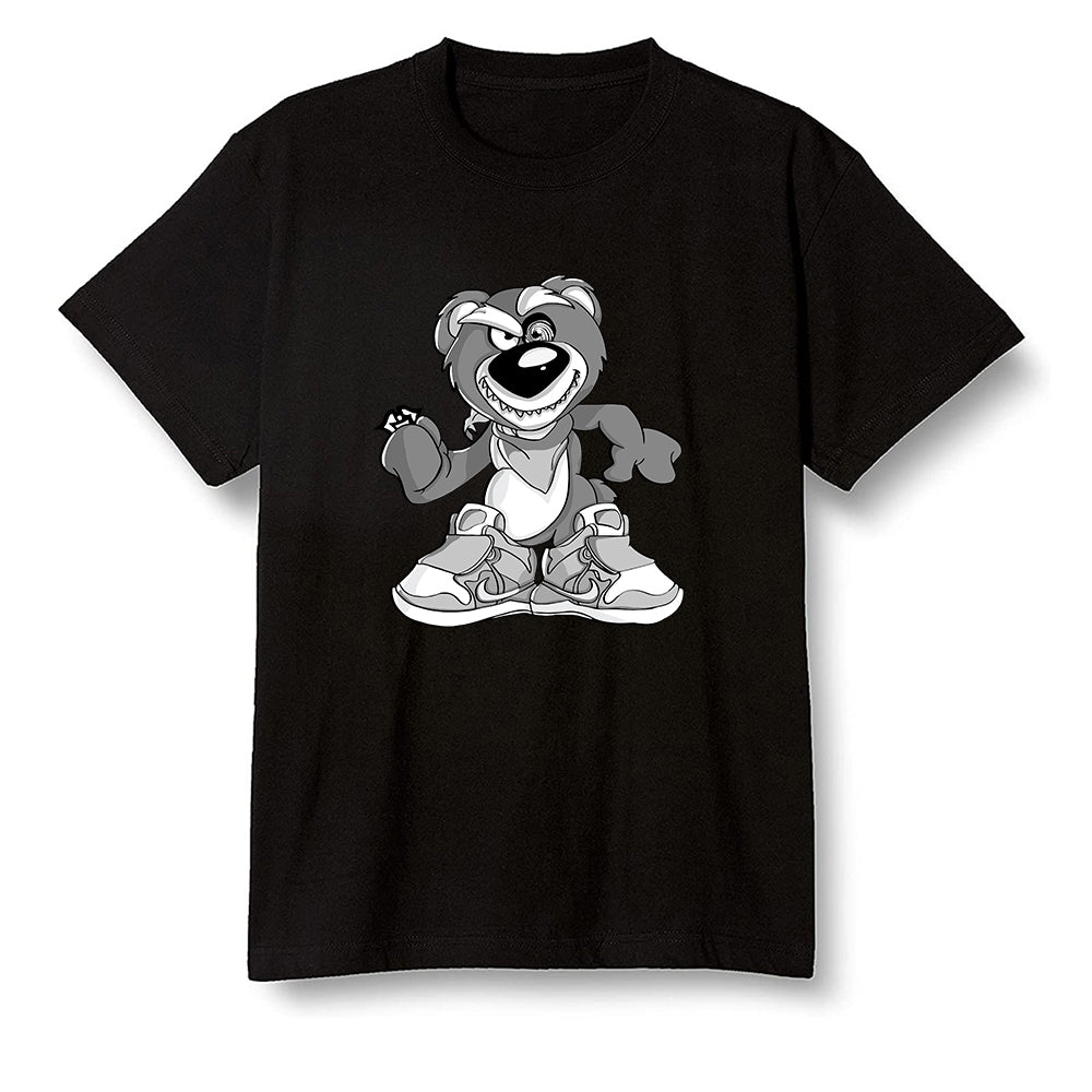 Pop Colour AJ1 High OG Silver TOE - Crazy bear - Black Men T-shirt