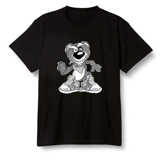 Pop Colour AJ1 High OG Silver TOE - Crazy bear - Black Men T-shirt