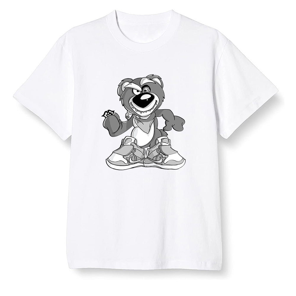 Pop Colour AJ1 High OG Silver TOE - Crazy bear - White Men T-shirt