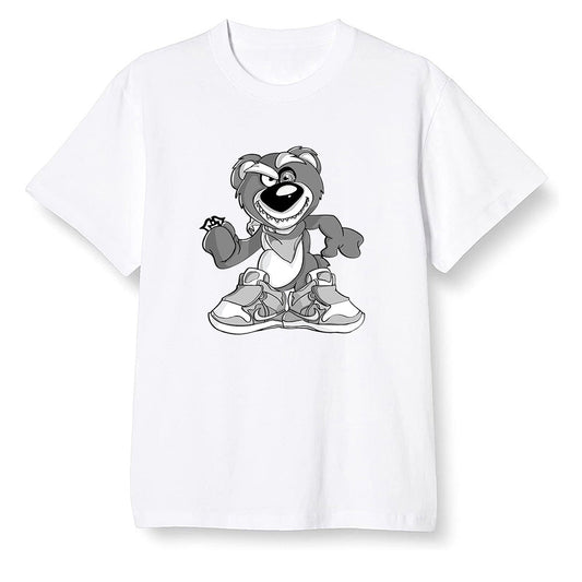 Pop Colour AJ1 High OG Silver TOE - Crazy bear - White Men T-shirt