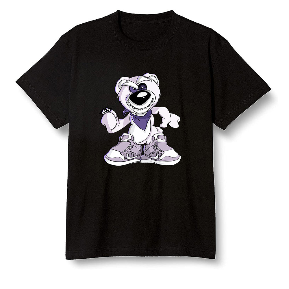 Pop Colour AJ1 High OG Court Purple - Crazy bear - Black Men T-shirt