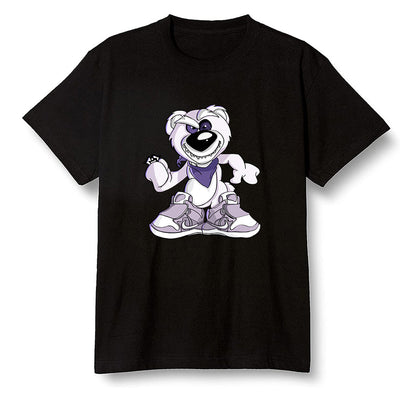 Pop Colour AJ1 High OG Court Purple - Crazy bear - Black Men T-shirt