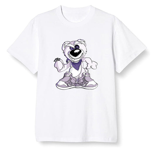 Pop Colour AJ1 High OG Court Purple - Crazy bear - White Men T-shirt