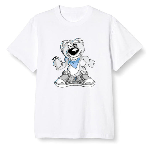 Pop Colour AJ1 High OG Wolf Grey/Sail/Photon Dust/White - Crazy bear - White Men T-shirt
