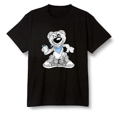 Pop Colour AJ1 Low Wolf Grey/Sail/Photon Dust/White - Crazy bear - Black Men T-shirt