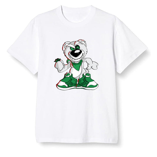 Pop Colour AJ1 High OG Lucky Green - Crazy bear - White Men T-shirt