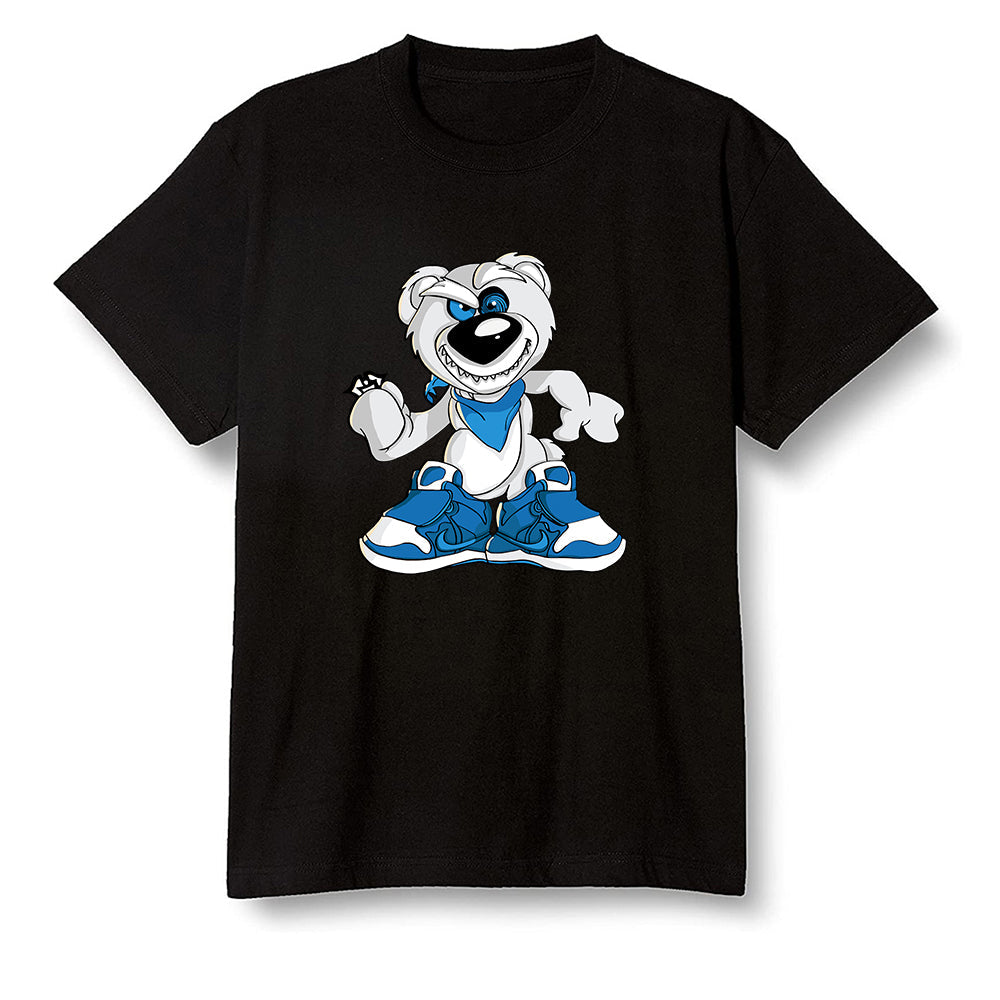 Pop Colour AJ1 High OG SP Fragment Design X Travis Scott - Crazy bear - Black Men T-shirt