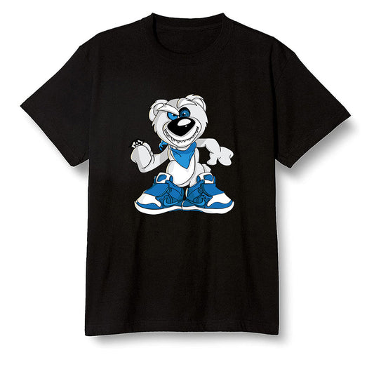 Pop Colour AJ1 High OG SP Fragment Design X Travis Scott - Crazy bear - Black Men T-shirt