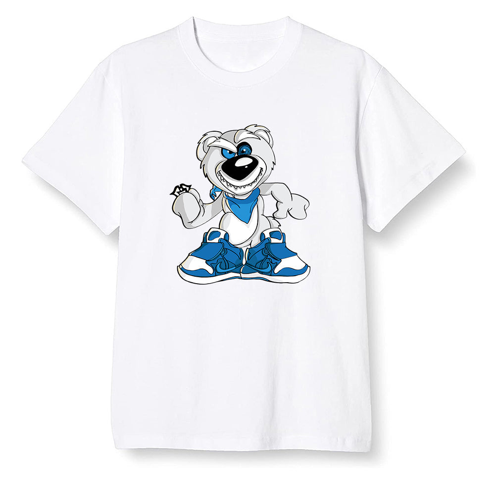 Pop Colour AJ1 High OG SP Fragment Design X Travis Scott - Crazy bear - White Men T-shirt