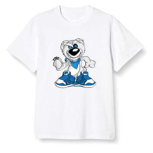 Pop Colour AJ1 High OG SP Fragment Design X Travis Scott - Crazy bear - White Men T-shirt