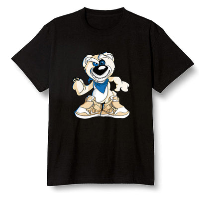 Pop Colour AJ1 Low Travis Scott X Fragment - Crazy bear - Black Men T-shirt