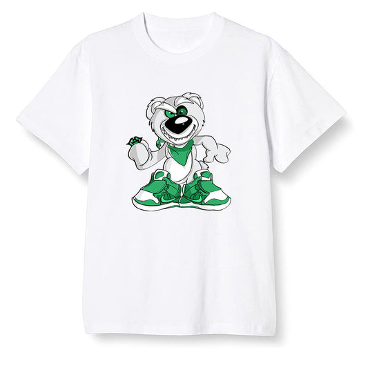 Pop Colour AJ13 Retro 'Lucky Green' - Crazy bear - White Men T-shirt