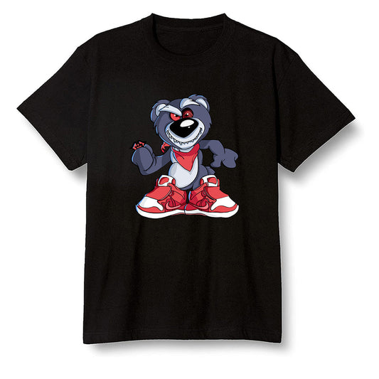 Pop Colour AJ6 Retro 'Doernbecher' 2019 Midnight Navy/White-Varsity Red-Metallic Gold - Crazy bear - Black Men T-shirt