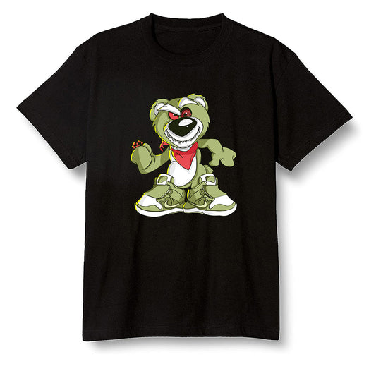 Pop Colour AJ6 Retro SP Travis Scott - Medium Olive - Crazy bear - Black Men T-shirt