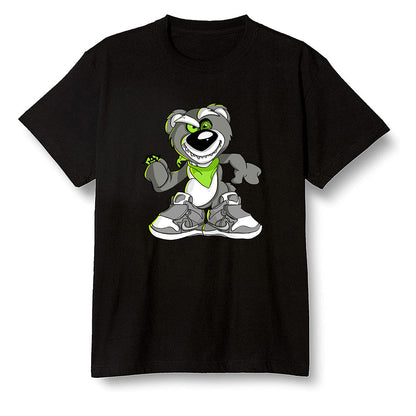 Pop Colour AJ6 Retro Electric Green - Crazy bear - Black Men T-shirt