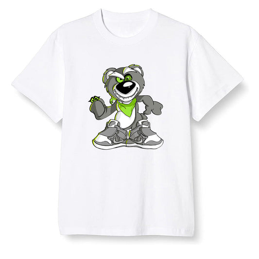Pop Colour AJ6 Retro Electric Green - Crazy bear - White Men T-shirt