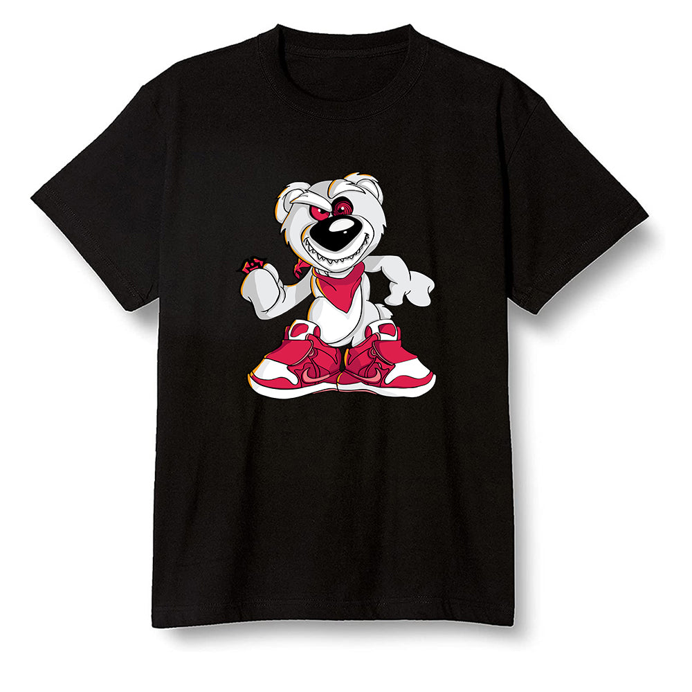 Pop Colour AJ6 Retro Hare - Crazy bear - Black Men T-shirt