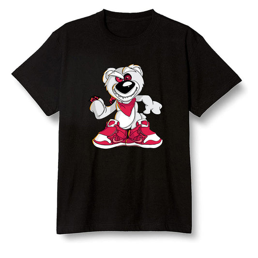 Pop Colour AJ6 Retro Hare - Crazy bear - Black Men T-shirt
