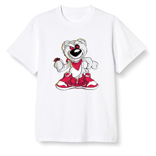 Pop Colour AJ6 Retro Hare - Crazy bear - White Men T-shirt