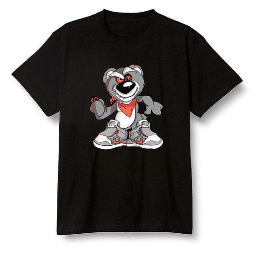 Pop Colour AJ6 Retro Psg Iron Grey Infrared - Crazy bear - Black Men T-shirt