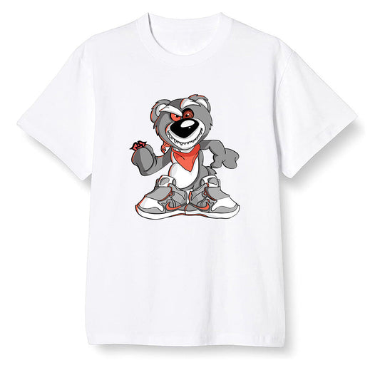 Pop Colour AJ6 Retro Psg Iron Grey Infrared - Crazy bear - White Men T-shirt