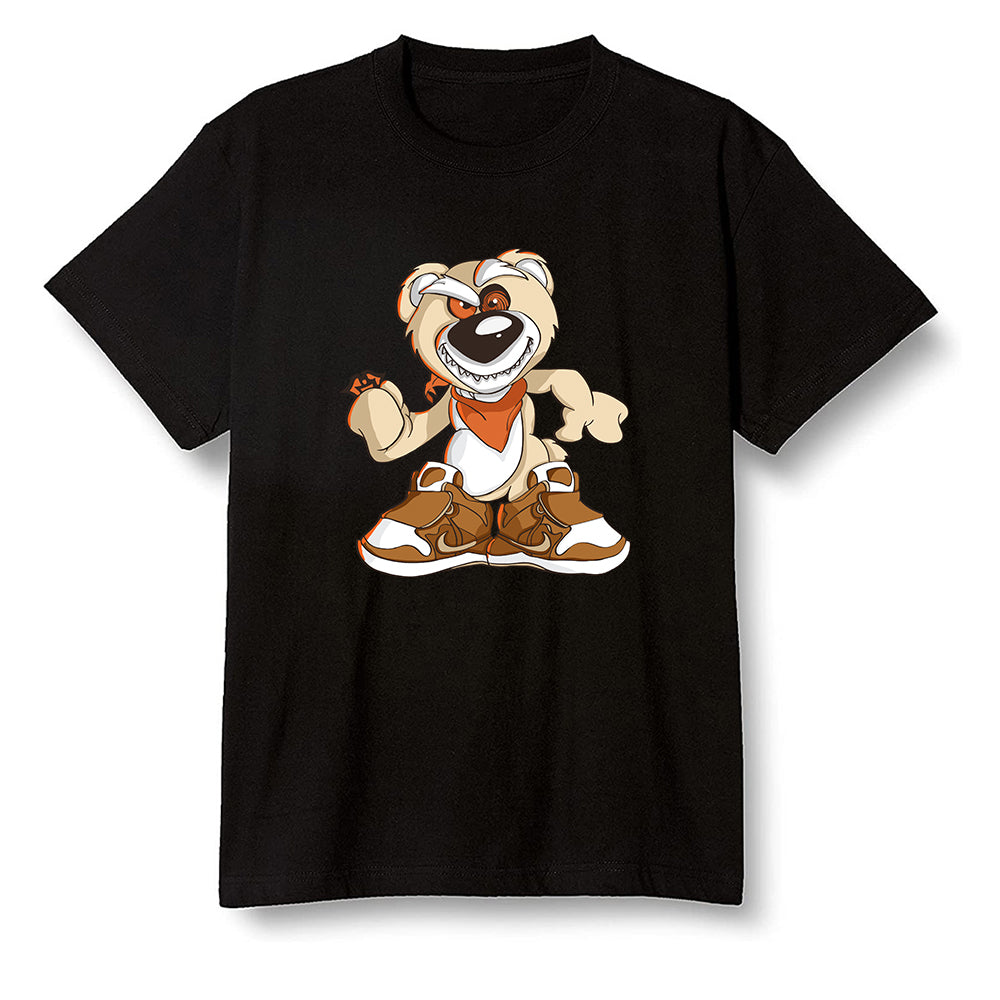 Pop Colour AJ6 Retro SP Travis Scott British Khaki - Crazy bear - Black Men T-shirt