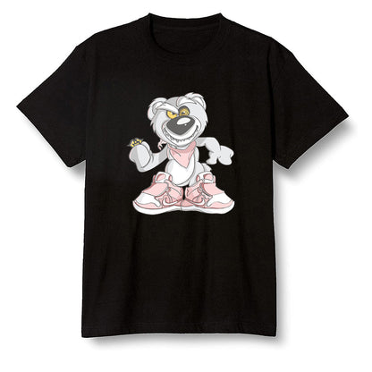 Pop Colour AJ6 Retro Gold Hoops - Crazy bear - Black Men T-shirt