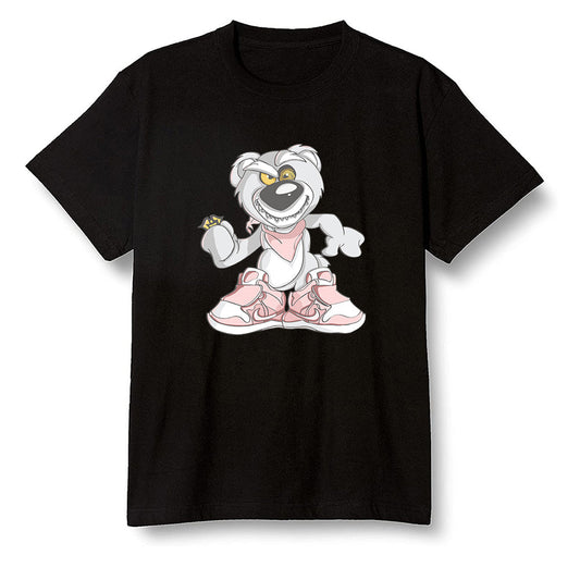 Pop Colour AJ6 Retro Gold Hoops - Crazy bear - Black Men T-shirt