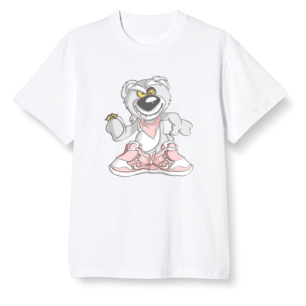 Pop Colour AJ6 Retro Gold Hoops - Crazy bear - White Men T-shirt