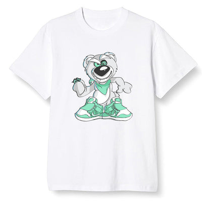 Pop Colour AJ6 Tiffany Blue - Crazy bear - White Men T-shirt