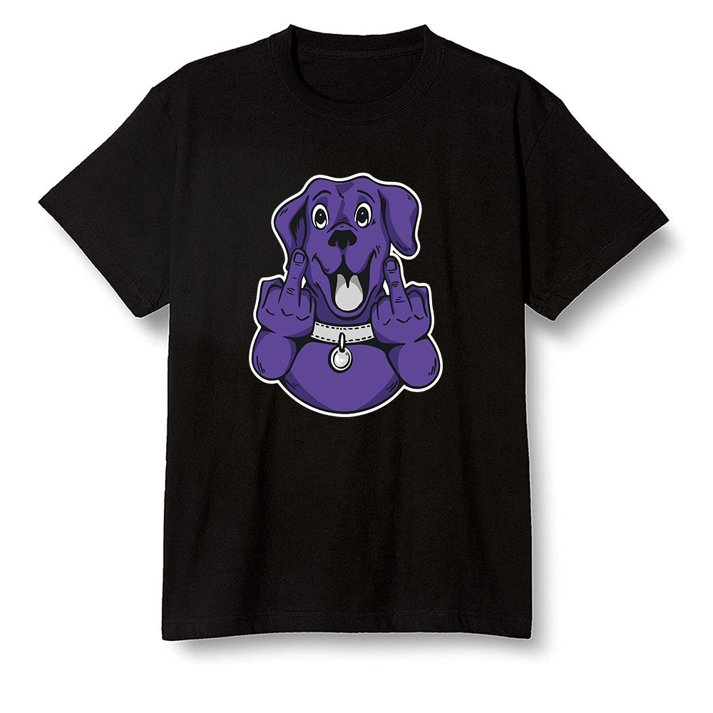 Pop Colour AJ1 Retro High OG Court Purple - Cute dog - Black Men T-shirt