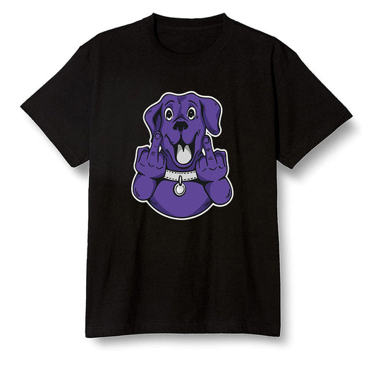 Pop Colour AJ1 Retro High OG Court Purple - Cute dog - Black Men T-shirt