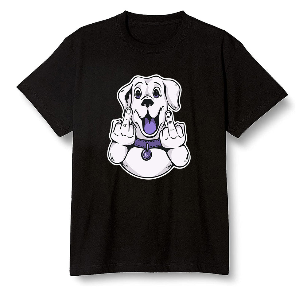 Pop Colour AJ1 High OG Court Purple - Cute dog - Black Men T-shirt