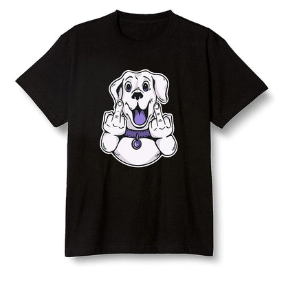 Pop Colour AJ1 High OG Court Purple - Cute dog - Black Men T-shirt