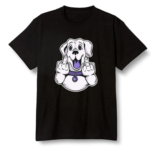 Pop Colour AJ1 High OG Court Purple - Cute dog - Black Men T-shirt