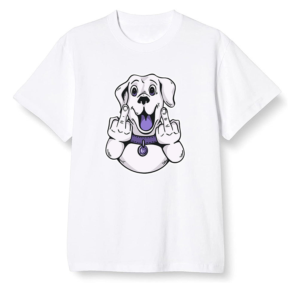 Pop Colour AJ1 High OG Court Purple - Cute dog - White Men T-shirt