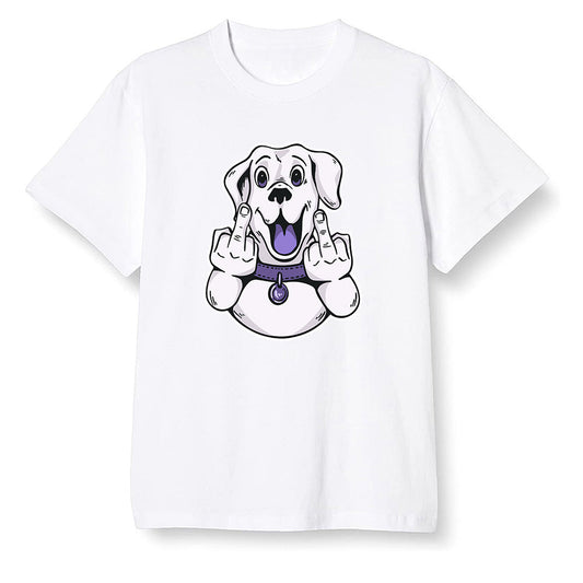 Pop Colour AJ1 High OG Court Purple - Cute dog - White Men T-shirt