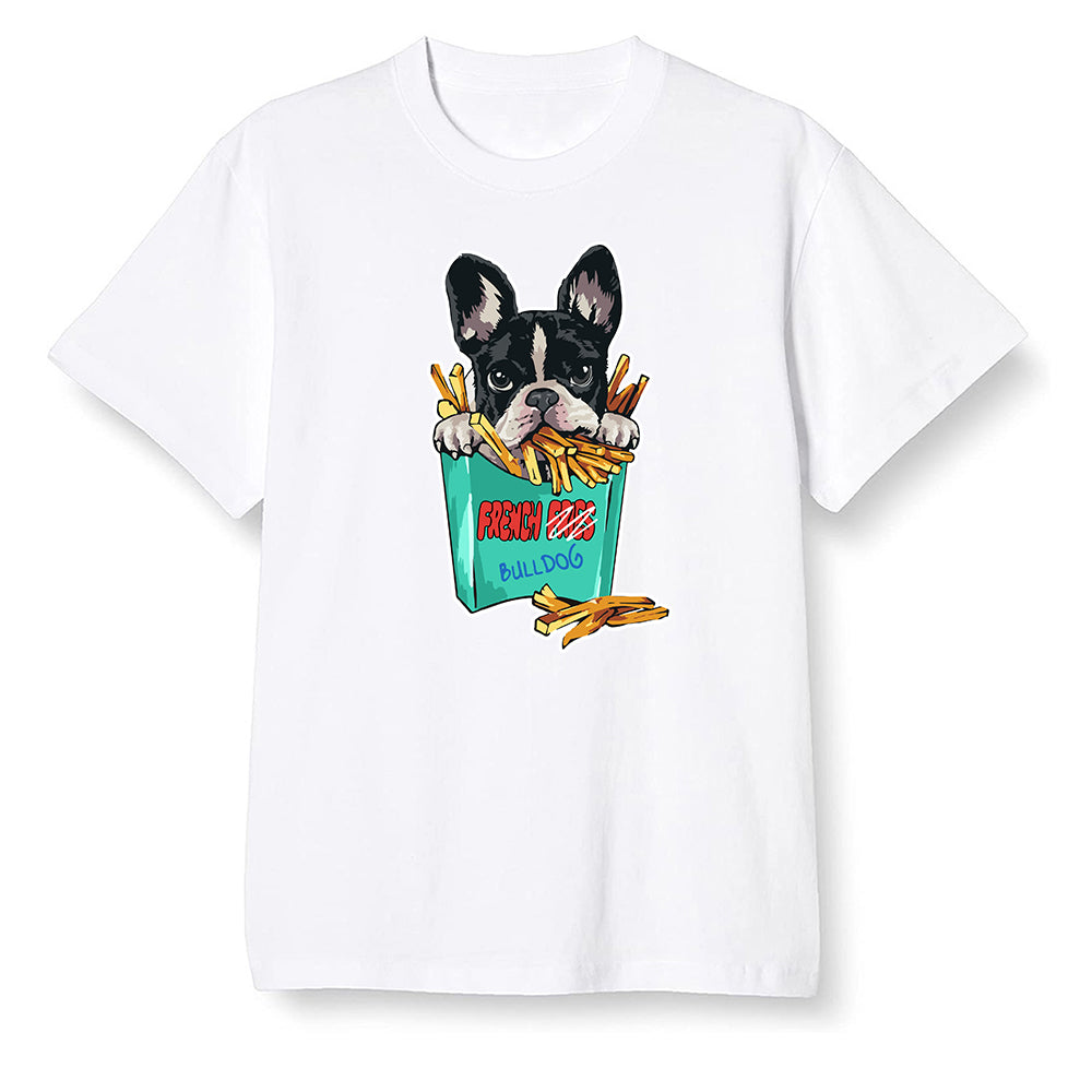 Pop Colour AJ1 Retro OG High J Balvin - Colores Y Vibras - Cute dog eating french fries - White Men T-shirt