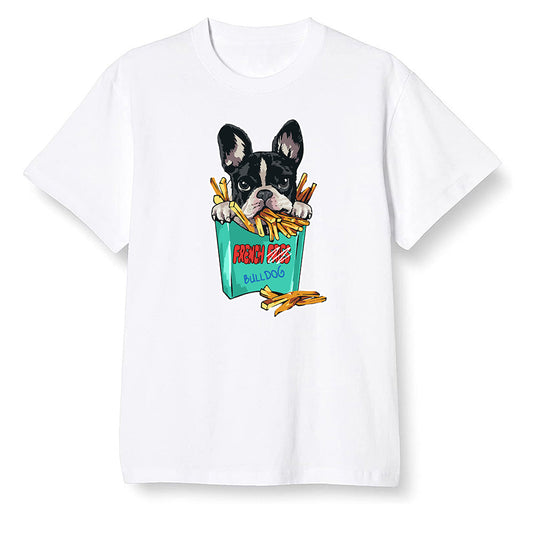 Pop Colour AJ1 Retro OG High J Balvin - Colores Y Vibras - Cute dog eating french fries - White Men T-shirt
